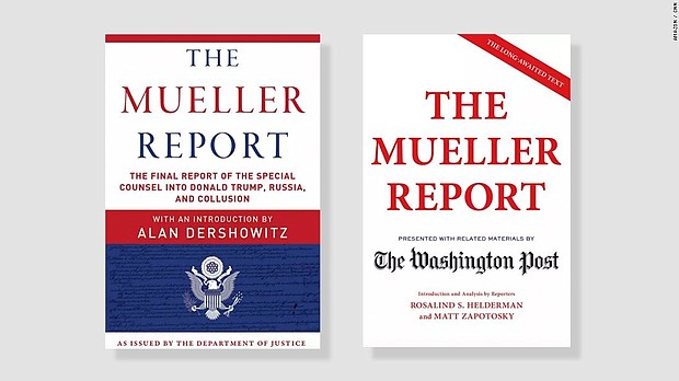 Three versions of "The Mueller Report" soared to the top of Amazon and Barnes & Noble's best-selling book charts in the 24 hours after a redacted version of Robert Mueller's findings were released on the web.