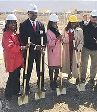 Community leaders, elected officials, and residents of the Village of Matteson recently came together to celebrate the construction of a new upscale senior housing development in the community. Photo
Credit: Katherine Newman.