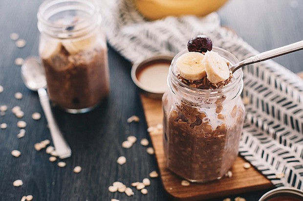 Chocolate Cherry and Banana Overnight Oats