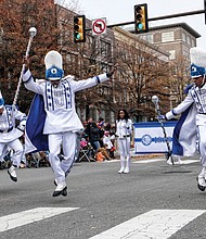 Hampton University Marching Force at 2017 Christmas Parade in Richmond.