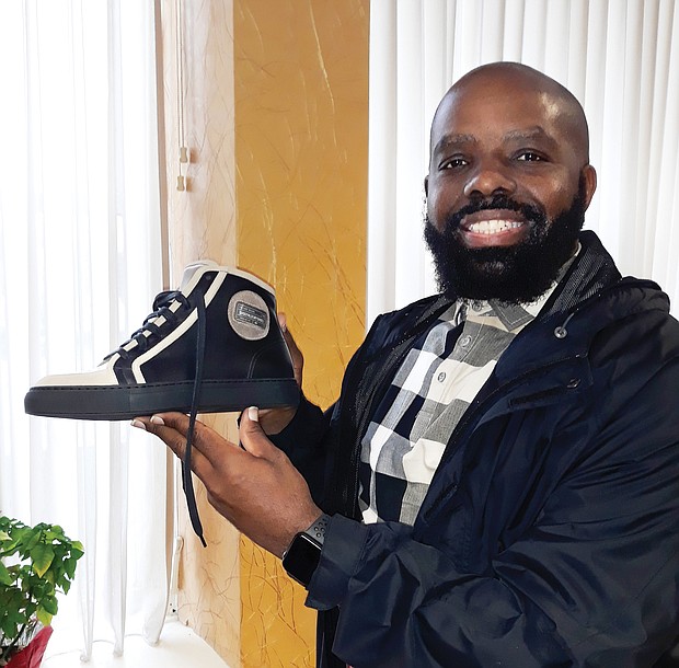 Michael D. Duke hopes to carve out his niche in high-fashion footwear starting with a sneaker line he designed and is selling on line. An Italian company produces the leather and suede shoe.