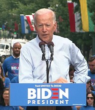 Joe Biden used the first major rally of his 2020 presidential campaign to issue a call for unity.