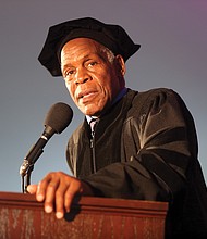 Award-winning actor and human rights advocate Danny Glover tells Virginia Union University graduates last Saturday to make their own “contributions to the cycle of history.”