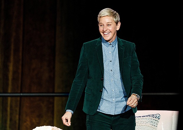 Comedian Ellen DeGeneres seen onstage during "A Conversation With Ellen DeGeneres" at Rogers Arena on October 19, 2018 in Vancouver, Canada.