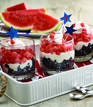Red, White and Blue Watermelon Parfait