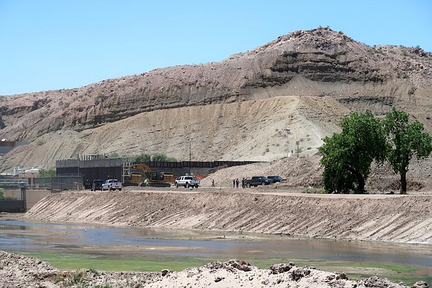 CNN observed construction crews working in an area of the US-Mexico border near the New Mexico-Texas state line with heavy machinery on Monday.