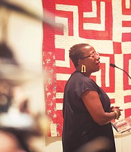 Curator Valerie Cassel Oliver leads a discussion and preview Wednesday for the Virginia Museum of Fine Art’s new exhibition, “Cosmologies from the Tree of Life: Art from the African American South,” which opens Saturday.