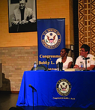 Congressman Bobby Rush recently held a public forum to discuss the possibility of there being an active serial killer targeting African American women on the south and west sides of Chicago. Photo Credit: Katherine Newman