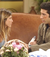 Jennifer Aniston as Rachel Green, David Schwimmer as Dr. Ross Geller