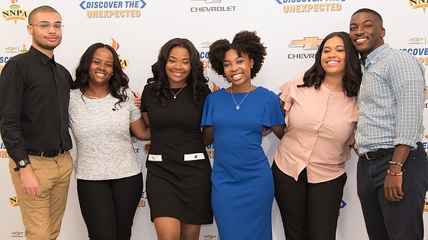 The 2018 Chevrolet DTU Fellows included, from left, Tyvan Burns, Denver Lark, Ila Wilborn, Daja Henry, Diamond Durant, Natrawn Maxwell. (Photo: NNPA/GM DTU program)