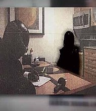 A screen shot of the video of an interview Tisaby did of the woman at the center of the Greitens invasion of privacy case.