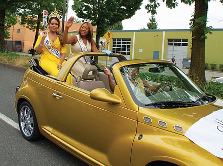 Ms. Global United 2018-19 Marnett Lewis (left) and Miss Black Oregon US Ambassador 2019 Arya Morman are special Juneteenth guests of honor.