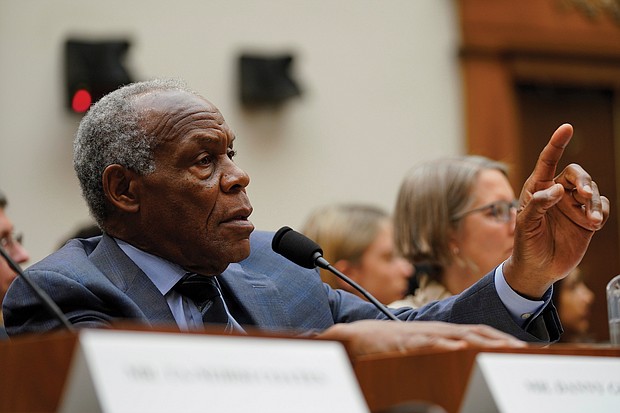 Actor and UNICEF Goodwill Ambassador Danny Glover speaks during Wednesday’s House Judiciary subcommittee hearing on reparations for slavery on Capitol Hill in Washington.