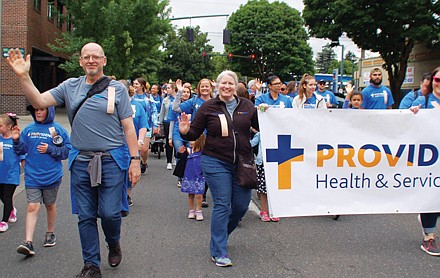 Providence Health and Services employees and family members show their community pride.