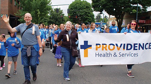 Providence Health and Services employees and family members show their community pride.