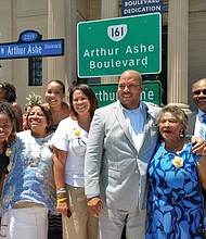 Members of the Ashe family at the dedication ceremony.