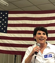 Amy McGrath, the former fighter pilot who narrowly lost a bid for Congress last year, on Tuesday launched her campaign to unseat Senate Majority Leader Mitch McConnell./Source:	Kyung Lah/CNN