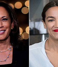 Sen. Kamala Harris and New York Rep. Alexandria Ocasio-Cortez