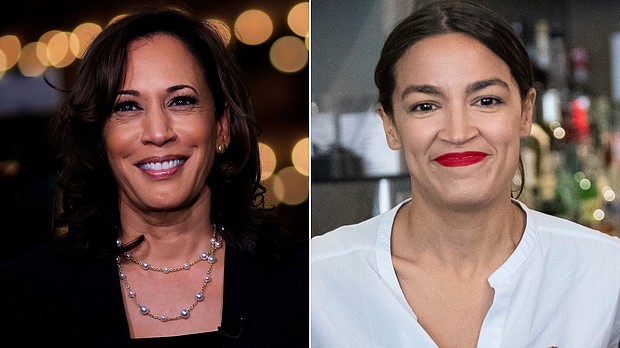 Sen. Kamala Harris and New York Rep. Alexandria Ocasio-Cortez