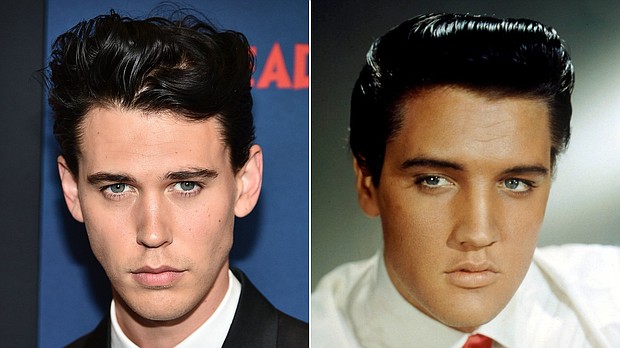Austin Butler, left, has been cast as Elvis, right, in the upcoming biopic from Baz Luhrmann.