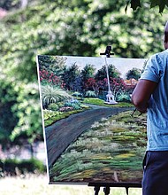 Cityscape: Slices of life and scenes in Richmond:

Richmond artist Jeff Morris, known for his realistic landscapes featuring the city’s beauty, takes advantage of the sunny weather to complete his latest painting featuring a flowering slice of Byrd Park. Location: Blanton Avenue and Grant Street across from Unity of Richmond. (Sandra Sellars/Richmond Free Press)