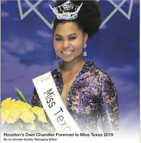 A win for the US is how Miss Texas 2019 Chandler Foreman describes her historic crowning as the first reigning ...