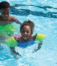 Kiana Robinson and Dashon Roberts Sr. enjoyed a family outing at the city’s Blackwell Pool in South Side.