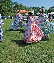 Fun at RVA Community Fun Day/
Jhankar dancers perform a traditional Indian dance, below, during last Saturday's RVA Community Fun Day in Henrico’s Dorey Park. (Sandra Sellars/Richmond Free Press)