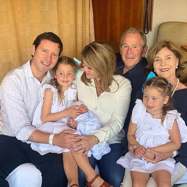 Jenna Bush Hager and family with Hal, her third child and first son.