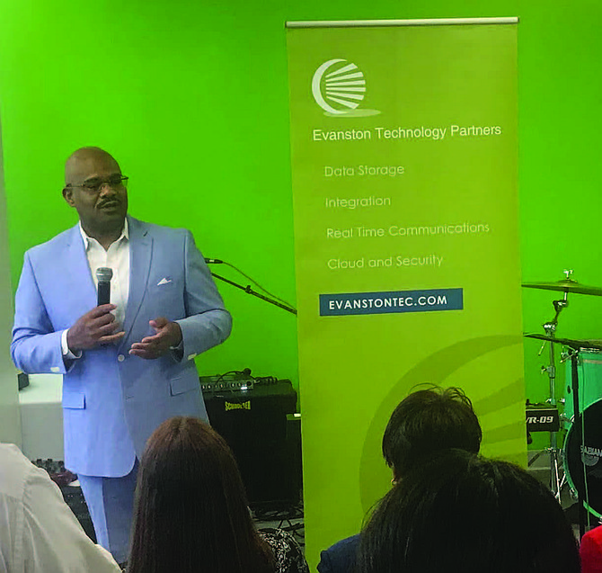 Emmanuel Jackson (pictured), founder, CEO, and president of Evanston Technology Partners, recently celebrated the grand opening of Evanston Technology Partners’ new headquarters in Bronzeville. Photo Credit: Katherine Newman