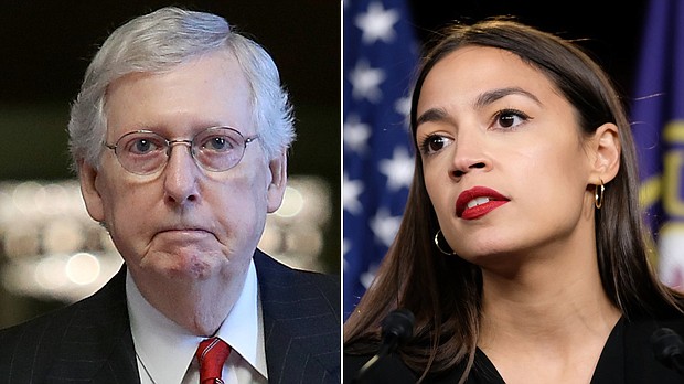 Mitch McConnell Alexandria Ocasio-Cortez SPLIT

**CREDIT: Win McNamee/Alex Wroblewski/Getty Images**