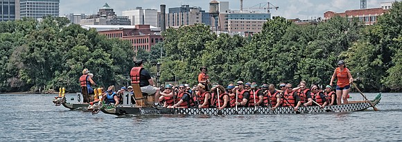 Dragon boat racing marked its 10th year in Richmond with a festive event Saturday highlighted by the paddle-powered competition on ...