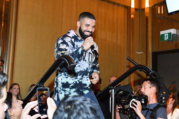 Drake in Toronto on August 2. The rapper has extended his own record on the charts with the CD, which has earned him his ninth No. 1 album on the Billboard 200 chart.