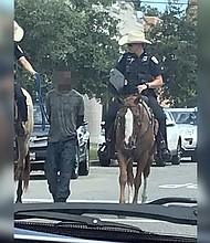 Civil rights attorney Benjamin Crump has requested the release of body camera footage recorded by two mounted Galveston police officers who led a handcuffed black man down the city's streets.
