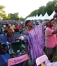 The musicians draw cheers and loud applause from an appreciative crowd that enjoyed the music over the two days at the 10th Annual Richmond Jazz and Music Festival at Maymont.