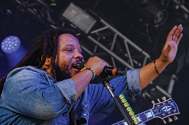 Stephen Marley gets into a reggae growl on Sunday afternoon at the 10th Annual Richmond Jazz and Music Festival at Maymont.