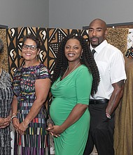 Eight area residents, including Free Press photojournalist Regina H. Boone, were honored with 2019 Community Healer Awards on Aug. 21 as part of the Valuing Black Lives Global Summit held by the Community Healing Network at Virginia Union University. The honorees, from left, are Olufemi Shepsu, social worker and co-founder of the Abusa-Pa Black Family Institute; Virginia Com- monwealth University professor Tawnya Pettiford-Wates, founder of the Conciliation Project, a nonprofit social justice theater company; Ms. Boone; freelance writer and author Samantha Willis; Samuel D. Veney III, community activist; Lynetta Thompson, founder of the Mary G. Brown Transitional Center and longtime NAACP official; and Albert Walker III, director of healthy communities at Bon Secours Health System. Community organizer Lillie Estes was honored posthumously. Also, Dr. Annelle B. Primmer, a Baltimore psychiatrist, received the 2019 President’s Award. She is chair and convener of the All Healers Mental Health Alliance. (photo by Ava Reaves)