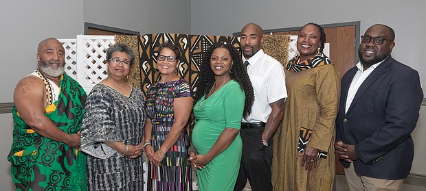 Eight area residents, including Free Press photojournalist Regina H. Boone, were honored with 2019 Community Healer Awards on Aug. 21 as part of the Valuing Black Lives Global Summit held by the Community Healing Network at Virginia Union University. The honorees, from left, are Olufemi Shepsu, social worker and co-founder of the Abusa-Pa Black Family Institute; Virginia Com- monwealth University professor Tawnya Pettiford-Wates, founder of the Conciliation Project, a nonprofit social justice theater company; Ms. Boone; freelance writer and author Samantha Willis; Samuel D. Veney III, community activist; Lynetta Thompson, founder of the Mary G. Brown Transitional Center and longtime NAACP official; and Albert Walker III, director of healthy communities at Bon Secours Health System. Community organizer Lillie Estes was honored posthumously. Also, Dr. Annelle B. Primmer, a Baltimore psychiatrist, received the 2019 President’s Award. She is chair and convener of the All Healers Mental Health Alliance. (photo by Ava Reaves)