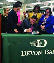 Illinois Governor JB Pritzker recently signed into law the Illinois Bank On Initiative which sets up a way for residents to identify and better utilize Certified Financial Products. Photo Credit: Provided by Representative Debbie Meyers-Martin