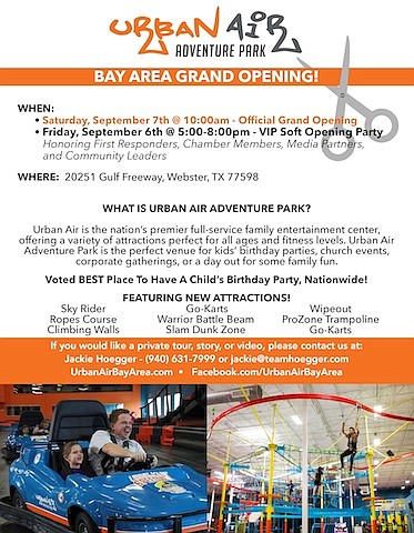 Urban Air Adventure Park is bringing premier family entertainment to your area for their Grand Opening Festivities this weekend! They …