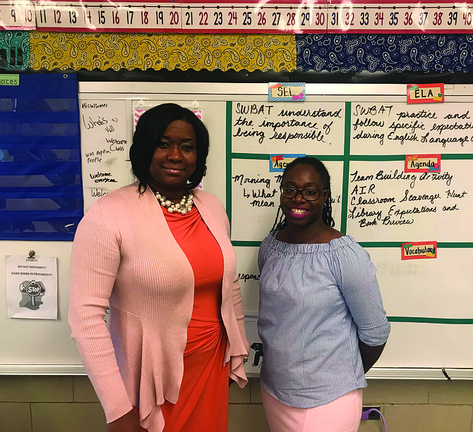 Cynthia Treadwell(left), principal at Ira F. Aldridge Elementary School, and Keya Black (right), a fifth-grade teacher at Ira F. Aldridge Elementary School, said they are thankful to be able to utilize the Opportunity Schools Program. Photo Credit: Katherine Newman