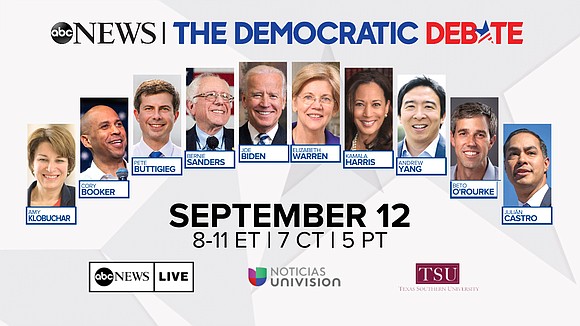 ABC News announced the Democratic Debate will air on Thursday, September 12 from 8:00 to 11:00 p.m. ET on the …