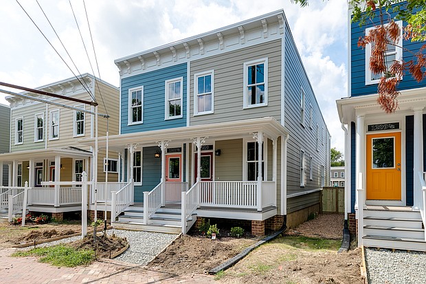 A view of the finished, two-bedroom, 2 1⁄2-bath solar homes in the Carver neighborhood that were showcased during a Sept. 12 open house by Richmond-based developer project:HOMES.