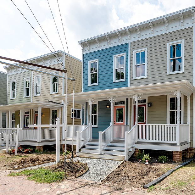 A view of the finished, two-bedroom, 2 1⁄2-bath solar homes in the Carver neighborhood that were showcased during a Sept. 12 open house by Richmond-based developer project:HOMES.