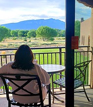 View from guest room facing the Sandia Crest