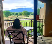 View from guest room facing the Sandia Crest