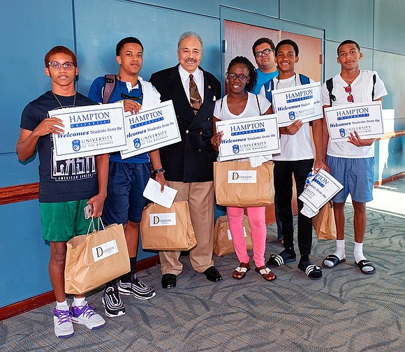 Hampton University’s drumline raised the roof with crisp cadences as students — victims of Hurricane Dorian in the Ba- hamas ...