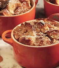 Peanut Butter Breakfast Bread Pudding with Maple Peanut Sauce