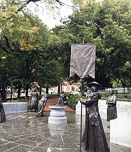 “Voices from the Garden: The Virginia Women’s Monument” on Capitol Square has seven life-size bronze statues of noted Virginia women by New York-based artist Ivan Schwartz.