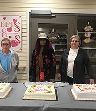 More than a century of service -- The employees and management of Sunnyhill Nursing Home recently honored three longtime employees with a combined 118 years of service. from left to right: Barb Brown served for 32 years in the environmental department, D.B. Alexander worked in the environmental services department for more than 47 years and was recently honored as the county’s longest serving employee, and Shelly Hester served for 39 years in various roles most recently in payroll of the human resources department. (Photo courtesy of the Will County Executive Office.